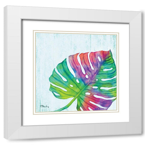 Prism Palm II White Modern Wood Framed Art Print with Double Matting by Brent, Paul