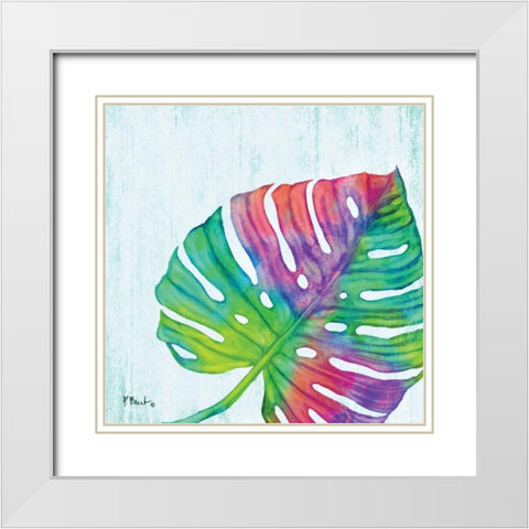 Prism Palm II White Modern Wood Framed Art Print with Double Matting by Brent, Paul