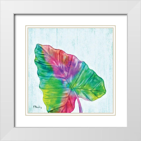 Prism Palm III White Modern Wood Framed Art Print with Double Matting by Brent, Paul