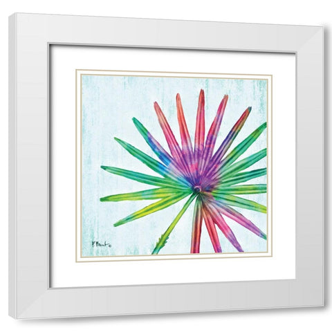 Prism Palm IV White Modern Wood Framed Art Print with Double Matting by Brent, Paul