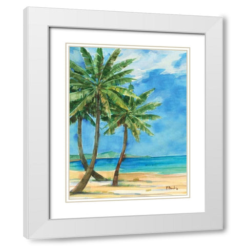 Palmas Belize I White Modern Wood Framed Art Print with Double Matting by Brent, Paul