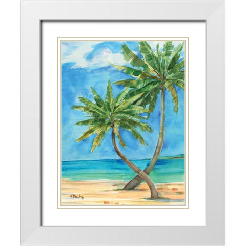Palmas Belize II White Modern Wood Framed Art Print with Double Matting by Brent, Paul