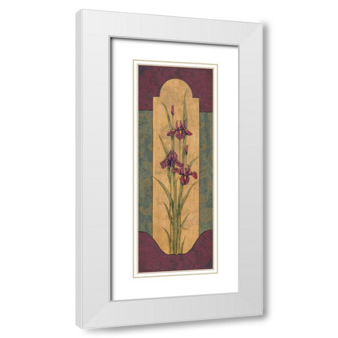Greek Iris I White Modern Wood Framed Art Print with Double Matting by Brent, Paul
