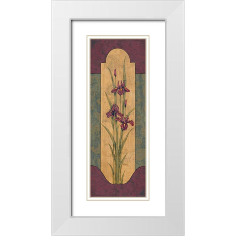 Greek Iris I White Modern Wood Framed Art Print with Double Matting by Brent, Paul