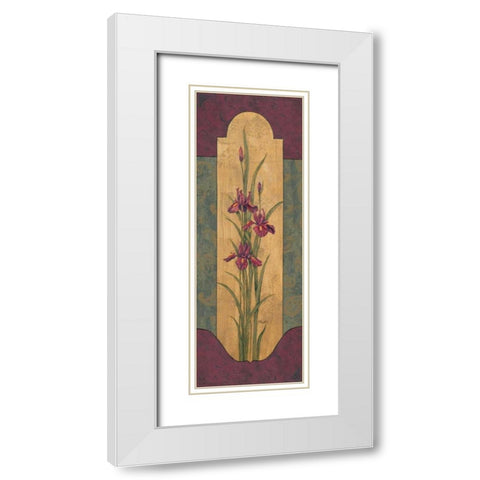 Greek Iris II White Modern Wood Framed Art Print with Double Matting by Brent, Paul