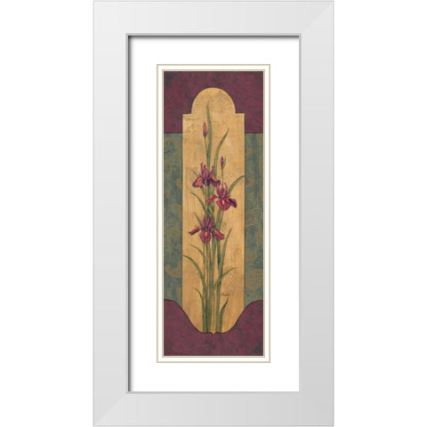 Greek Iris II White Modern Wood Framed Art Print with Double Matting by Brent, Paul
