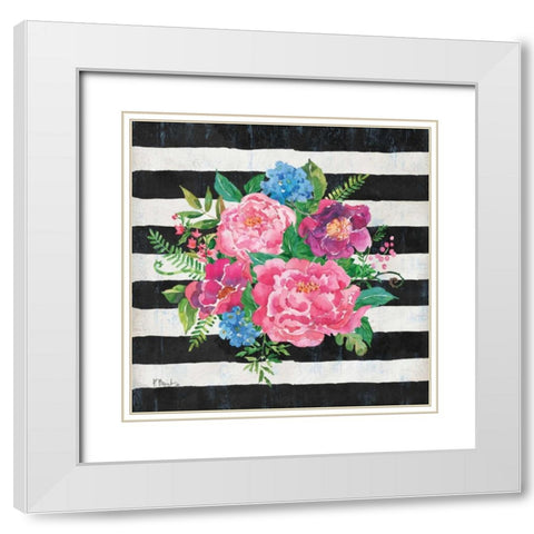 Juliette Bouquet I White Modern Wood Framed Art Print with Double Matting by Brent, Paul