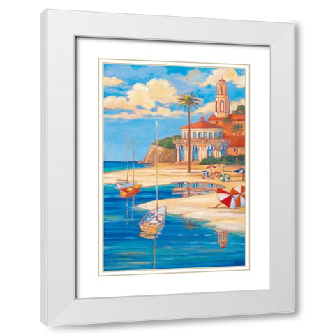 Beach Club II White Modern Wood Framed Art Print with Double Matting by Brent, Paul