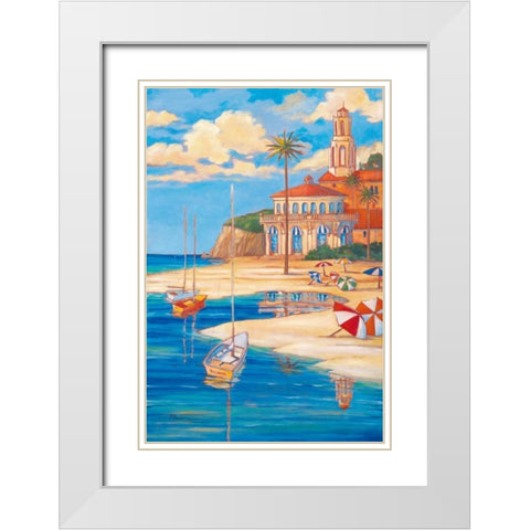 Beach Club II White Modern Wood Framed Art Print with Double Matting by Brent, Paul