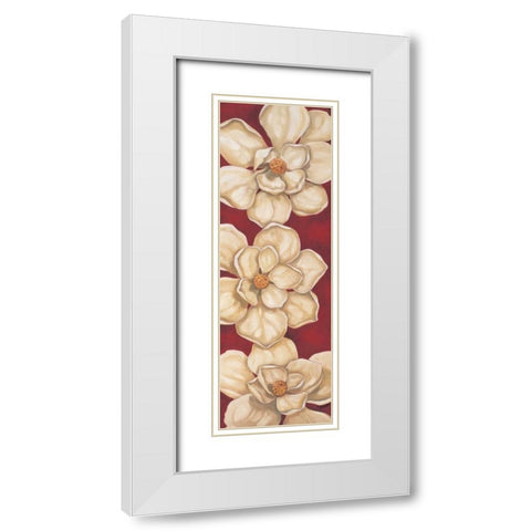 Bella Grande Magnolias White Modern Wood Framed Art Print with Double Matting by Brent, Paul