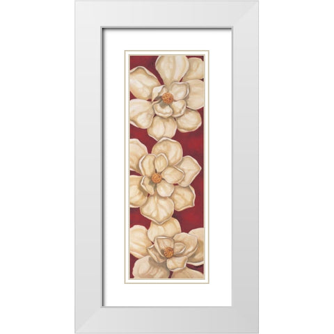 Bella Grande Magnolias White Modern Wood Framed Art Print with Double Matting by Brent, Paul
