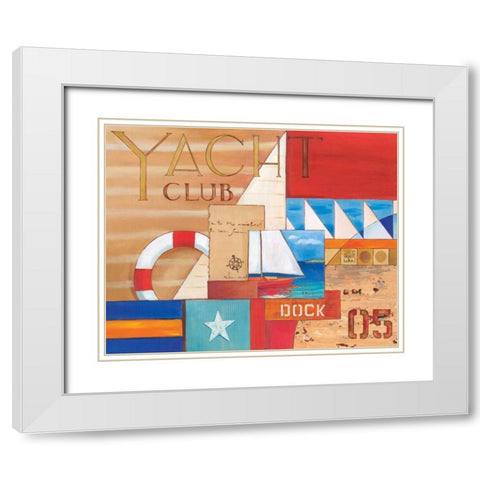 Portofino Collage I White Modern Wood Framed Art Print with Double Matting by Brent, Paul