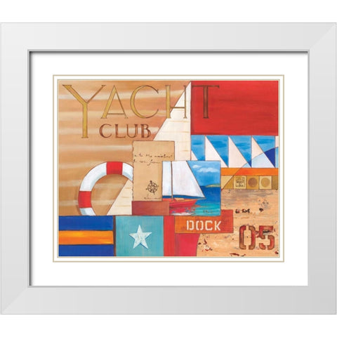 Portofino Collage I White Modern Wood Framed Art Print with Double Matting by Brent, Paul