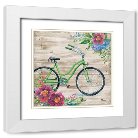 Petal Pusher I White Modern Wood Framed Art Print with Double Matting by Brent, Paul