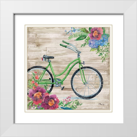 Petal Pusher I White Modern Wood Framed Art Print with Double Matting by Brent, Paul