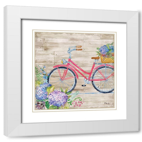 Petal Pusher II White Modern Wood Framed Art Print with Double Matting by Brent, Paul