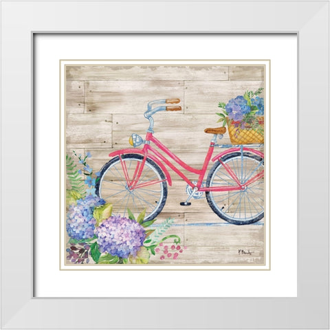 Petal Pusher II White Modern Wood Framed Art Print with Double Matting by Brent, Paul