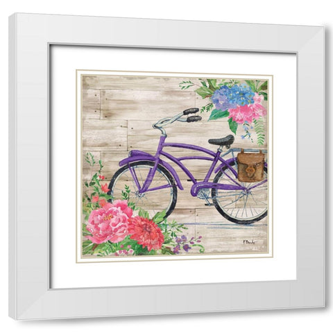 Petal Pusher IV White Modern Wood Framed Art Print with Double Matting by Brent, Paul