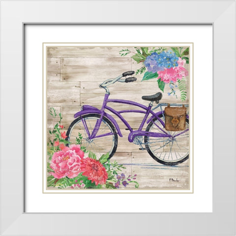 Petal Pusher IV White Modern Wood Framed Art Print with Double Matting by Brent, Paul
