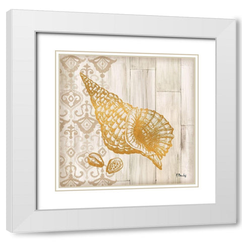 Saint Tropez Shells I White Modern Wood Framed Art Print with Double Matting by Brent, Paul