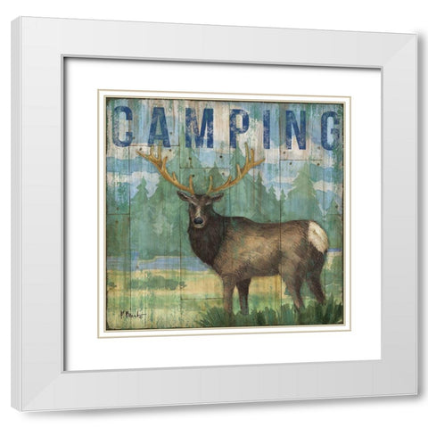 Adventure Lodge IV White Modern Wood Framed Art Print with Double Matting by Brent, Paul