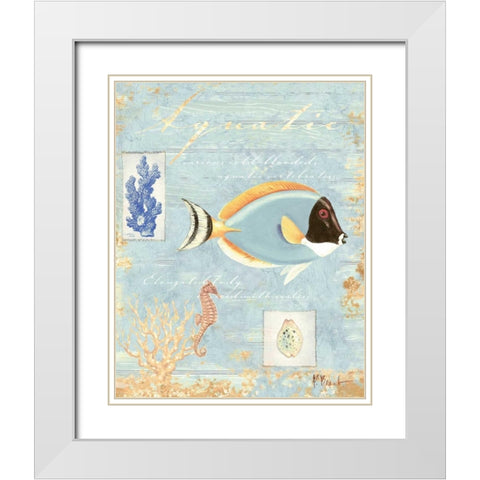 Aquatic White Modern Wood Framed Art Print with Double Matting by Brent, Paul