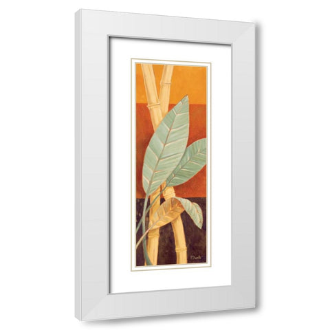 Bali Leaves I White Modern Wood Framed Art Print with Double Matting by Brent, Paul