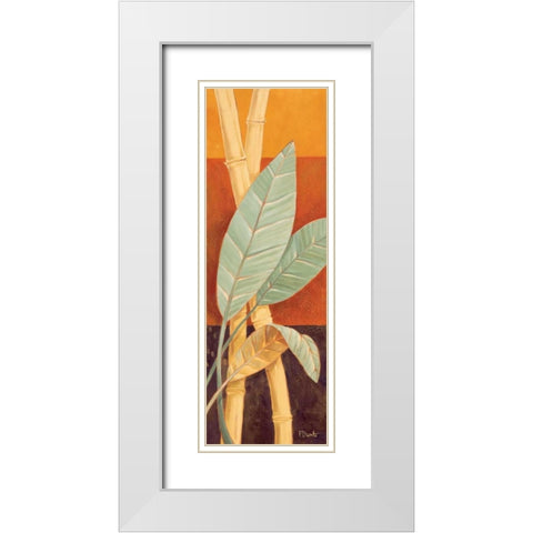 Bali Leaves I White Modern Wood Framed Art Print with Double Matting by Brent, Paul