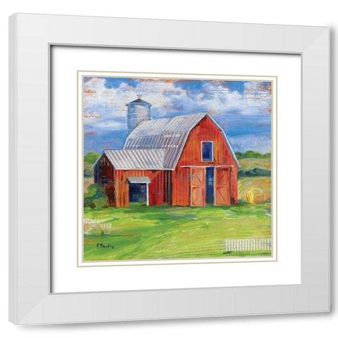 Homeland Barn I White Modern Wood Framed Art Print with Double Matting by Brent, Paul