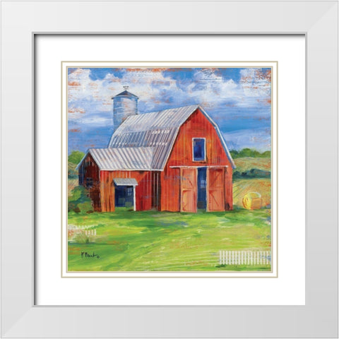 Homeland Barn I White Modern Wood Framed Art Print with Double Matting by Brent, Paul