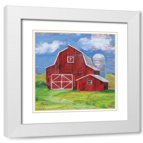 Homeland Barn II White Modern Wood Framed Art Print with Double Matting by Brent, Paul