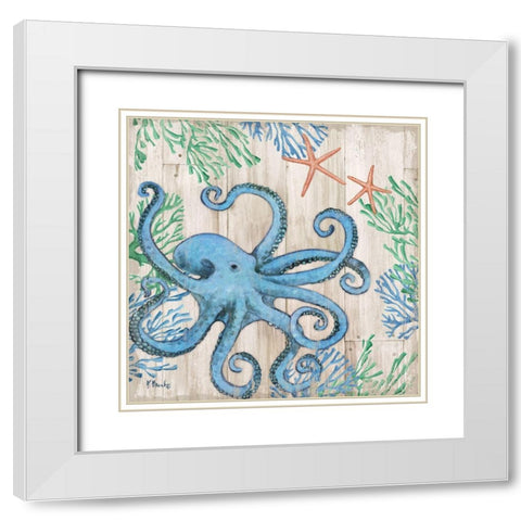 Clearwater Sealife I White Modern Wood Framed Art Print with Double Matting by Brent, Paul