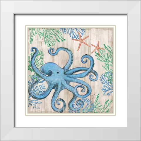 Clearwater Sealife I White Modern Wood Framed Art Print with Double Matting by Brent, Paul