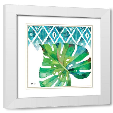 Palm Fronds I White Modern Wood Framed Art Print with Double Matting by Brent, Paul