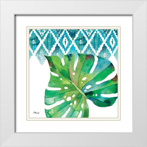 Palm Fronds I White Modern Wood Framed Art Print with Double Matting by Brent, Paul