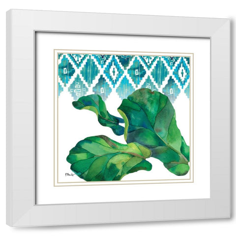 Palm Fronds II White Modern Wood Framed Art Print with Double Matting by Brent, Paul