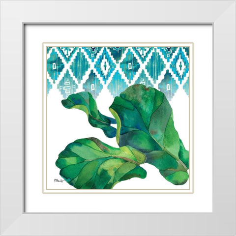Palm Fronds II White Modern Wood Framed Art Print with Double Matting by Brent, Paul