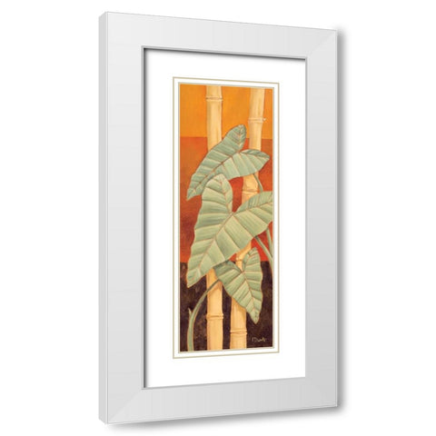 Bali Leaves II White Modern Wood Framed Art Print with Double Matting by Brent, Paul