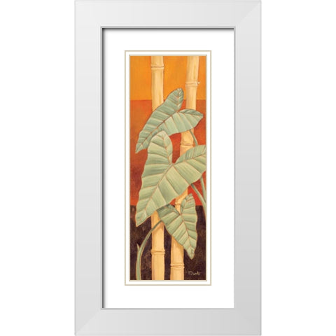 Bali Leaves II White Modern Wood Framed Art Print with Double Matting by Brent, Paul