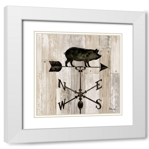 Wrought Iron Vanes I White Modern Wood Framed Art Print with Double Matting by Brent, Paul