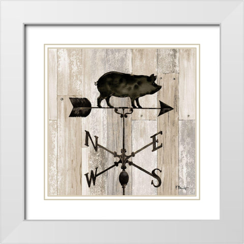 Wrought Iron Vanes I White Modern Wood Framed Art Print with Double Matting by Brent, Paul