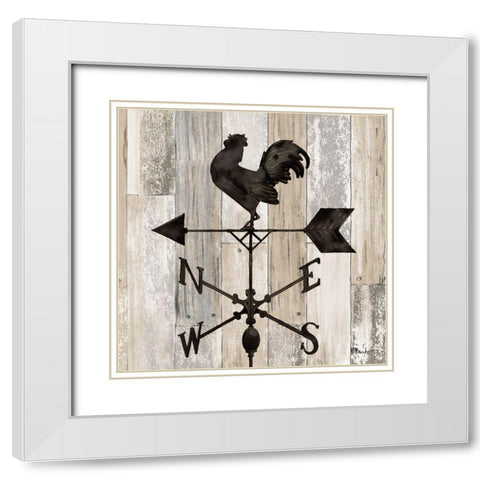 Wrought Iron Vanes II White Modern Wood Framed Art Print with Double Matting by Brent, Paul