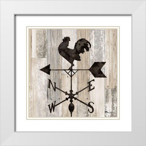 Wrought Iron Vanes II White Modern Wood Framed Art Print with Double Matting by Brent, Paul