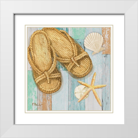 Braided Sandals I White Modern Wood Framed Art Print with Double Matting by Brent, Paul