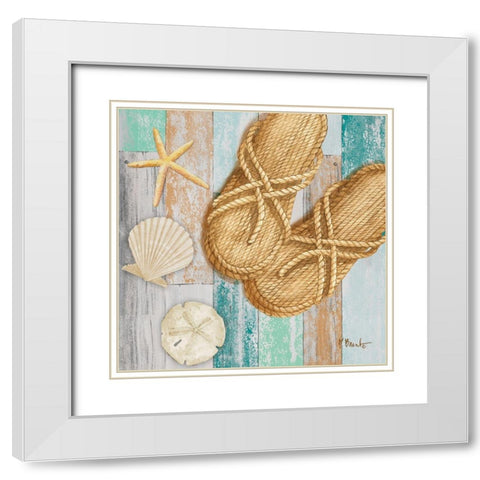 Braided Sandals II White Modern Wood Framed Art Print with Double Matting by Brent, Paul