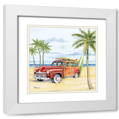 Huntington Woody I White Modern Wood Framed Art Print with Double Matting by Brent, Paul