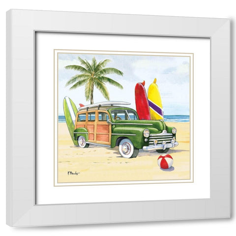Huntington Woody II White Modern Wood Framed Art Print with Double Matting by Brent, Paul