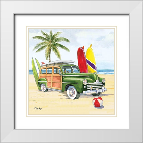 Huntington Woody II White Modern Wood Framed Art Print with Double Matting by Brent, Paul