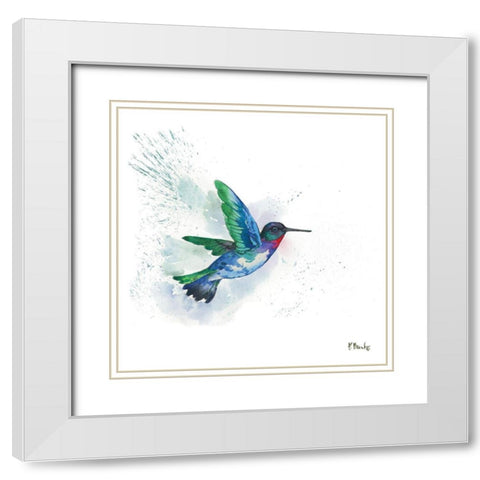 Arianna Hummingbird I White Modern Wood Framed Art Print with Double Matting by Brent, Paul