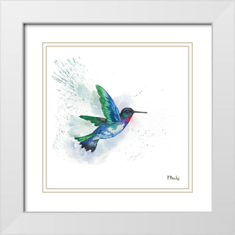 Arianna Hummingbird I White Modern Wood Framed Art Print with Double Matting by Brent, Paul